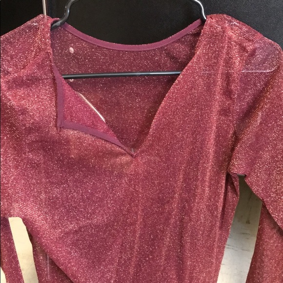 Maroon and Gold Sheer Shirt - Picture 2 of 3